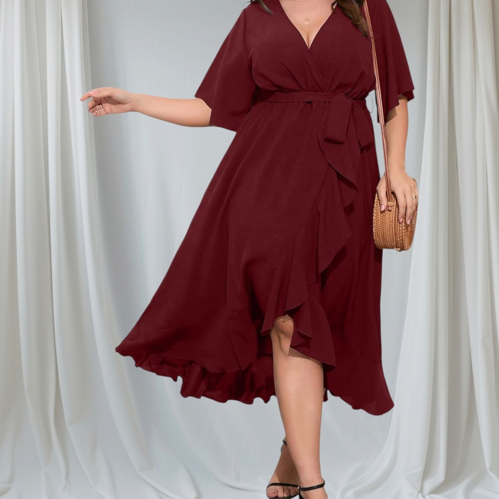 PLUS SIZE 2X Elegant Wrap Dress